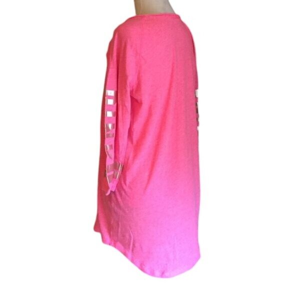 PINK Victoria's Secret I Woke Up Like This Neon Pink y2k T-shirt - Picture 6 of 7